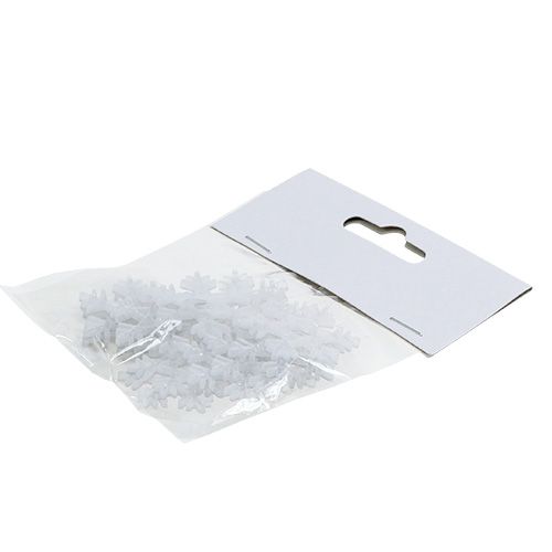 Floristik24 Flocos de neve Ø 3,5 cm com mica 12 unidades