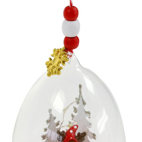 Floristik24 Globo de neve pendurado para árvore de Natal 8 cm 2 unidades