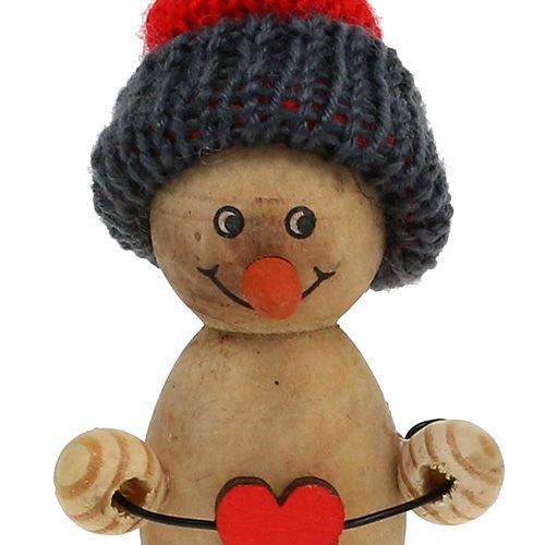 Floristik24 Boneco de neve de madeira 8cm - 9cm 6pcs