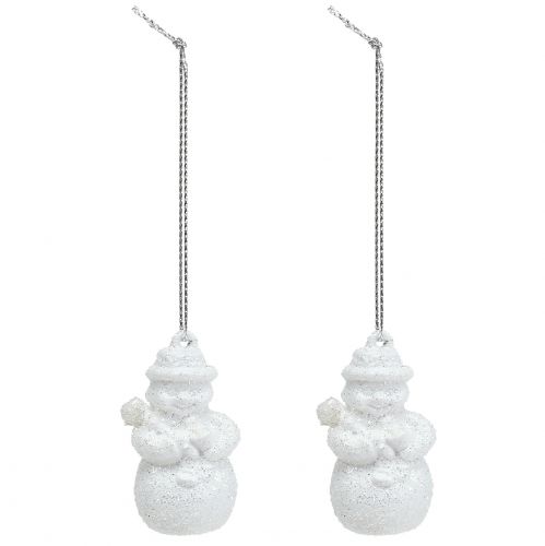 Itens Boneco de neve branco com mica como cabide 4,5 cm 12 unidades