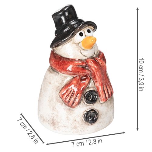 Boneco de neve em miniatura com cachecol vermelho, decoração de Natal, 10 cm | Floristik24.pt
