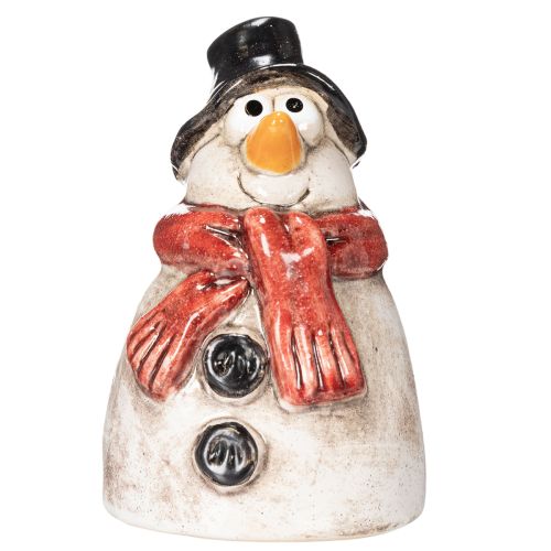 Boneco de neve em miniatura com cachecol vermelho, decoração de Natal, 10 cm | Floristik24.pt