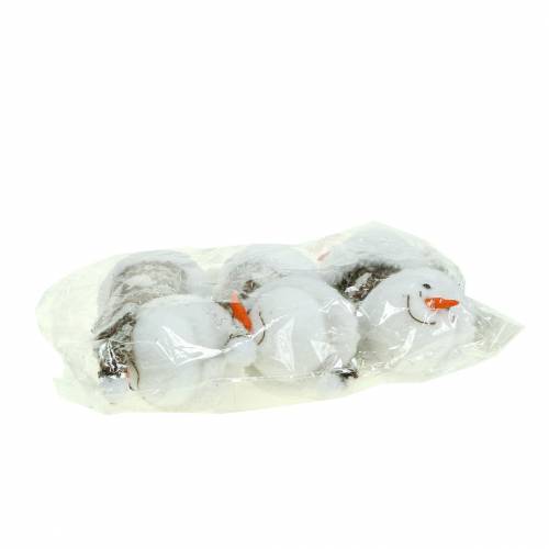 Floristik24 Cabeça de boneco de neve de cabide de decoração 9 cm x 6 cm 6 unidades