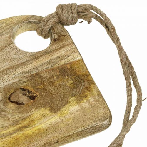 Floristik24 Tabuleiro decorativo em madeira de mangueira natural com cordão 58×19cm