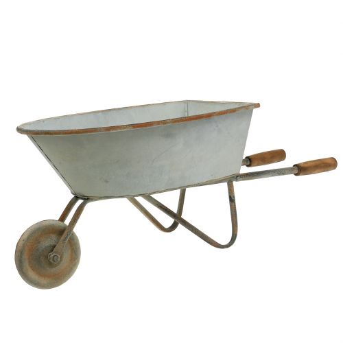 Floristik24 Plantador de carrinho de mão 61 cm x 25 cm x 26,5 cm cinza