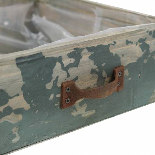 Floristik24 Gaveta para plantar madeira azul antiga 24 × 22cm