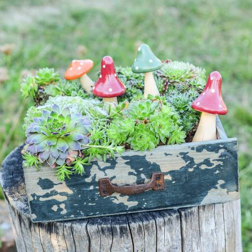 Floristik24 Gaveta para plantar madeira azul antiga 24 × 22cm