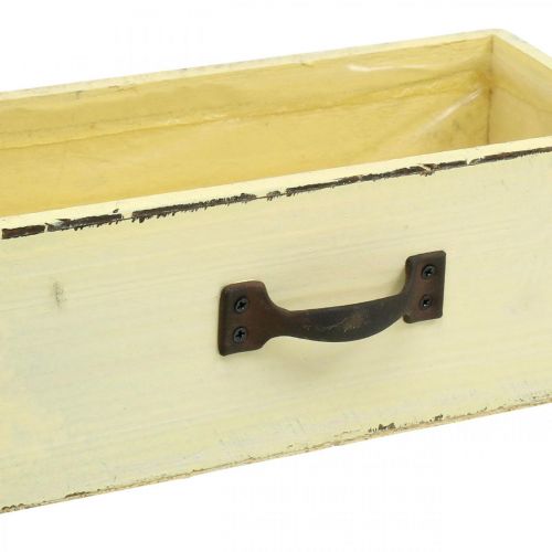 Itens Gaveta de madeira para plantar Yellow Shabby Chic 25×13×8cm