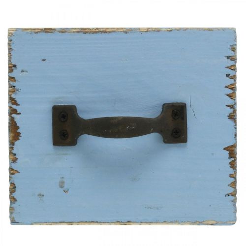 Floristik24 Caixa de plantas gaveta de madeira azul claro gasto 12,5×12,5×10cm