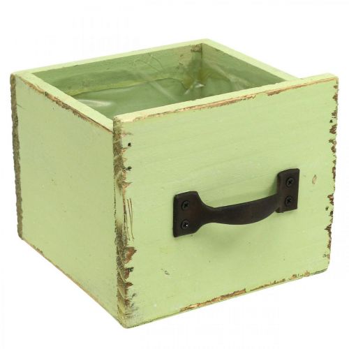 Floristik24 Gaveta de plantador verde claro shabby chic 12,5×12,5×10cm