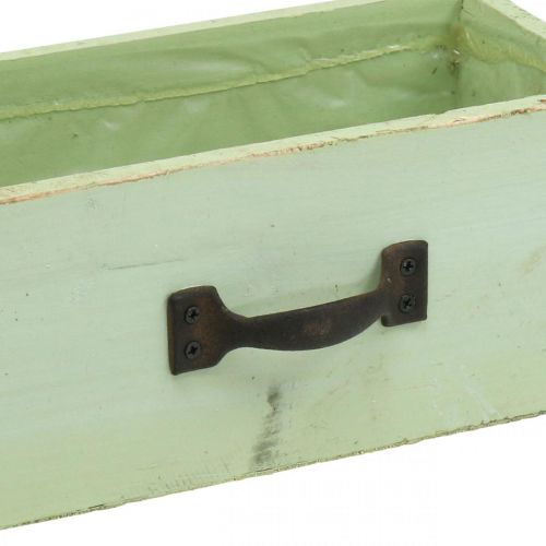Floristik24 Gaveta de plantas madeira verde claro caixa de plantas vintage 25×13×8cm
