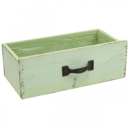 Floristik24 Gaveta de plantas madeira verde claro caixa de plantas vintage 25×13×8cm