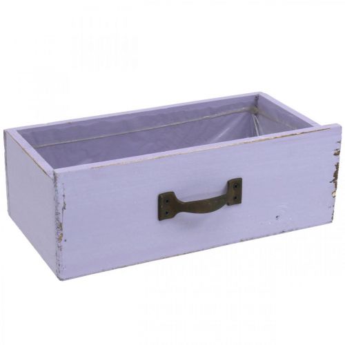 Floristik24 Plantador Deco Gaveta Shabby Chic Madeira Roxo 25×13×8cm