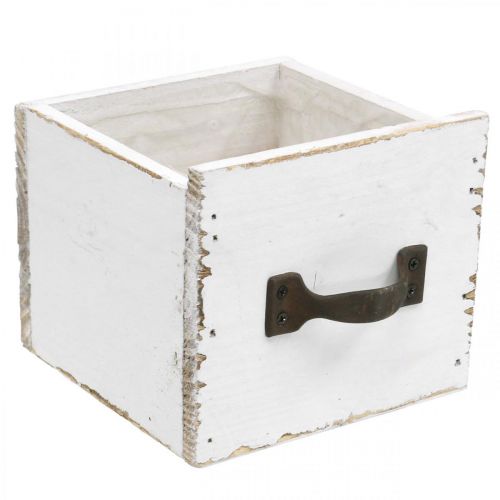 Gaveta de plantas madeira branca decoração chique gasto 12,5×12,5×10cm