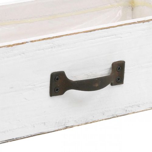 Floristik24 Gaveta decorativa caixa de planta branca madeira look vintage 25×13×8cm