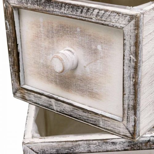 Floristik24 Plantador gaveta de madeira creme antigo 24/20/16/12 cm conjunto de 4