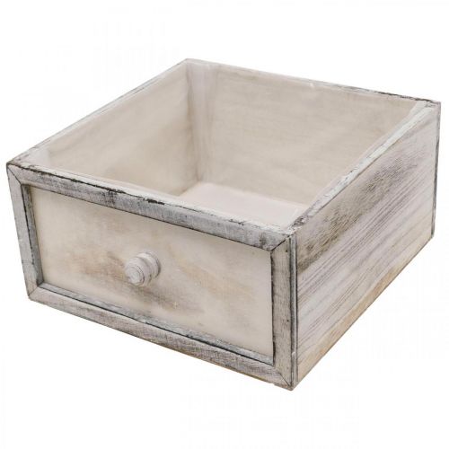Floristik24 Plantador gaveta de madeira creme antigo 24/20/16/12 cm conjunto de 4