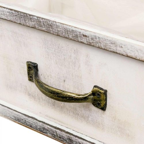 Floristik24 Plantador gaveta de madeira creme vintage 40/35/30/25cm conjunto de 4
