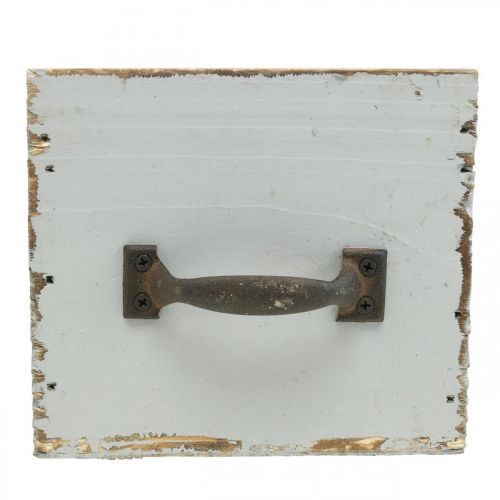 Floristik24 Gaveta de plantas gaveta de madeira shabby chic cinza 12,5×12,5×11cm