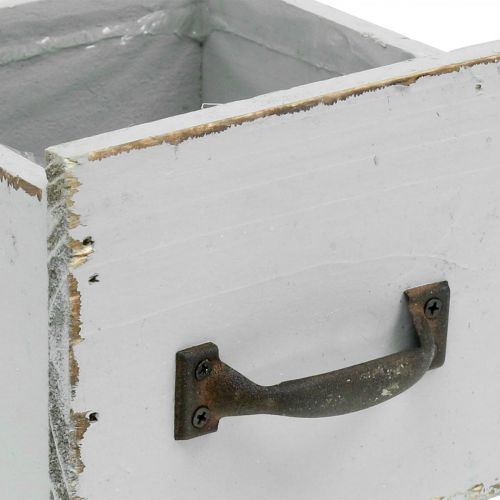 Floristik24 Gaveta de plantas gaveta de madeira shabby chic cinza 12,5×12,5×11cm
