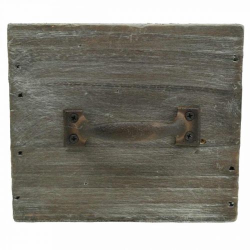 Floristik24 Gaveta de plantas shabby chic decoração em madeira natural 12,5×12,5×11cm