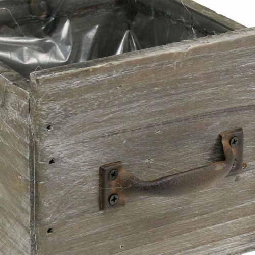 Floristik24 Gaveta de plantas shabby chic decoração em madeira natural 12,5×12,5×11cm