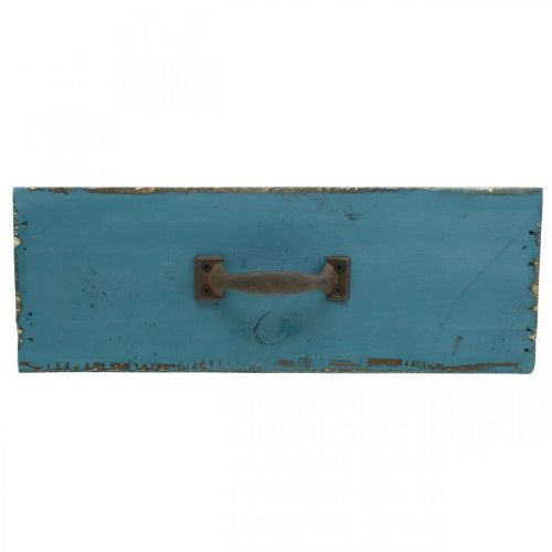 Floristik24 Caixa de plantas gaveta madeira shabby chic azul 25x13x9cm