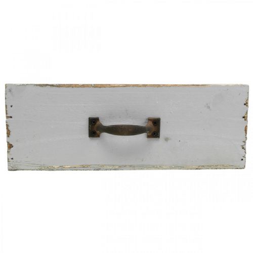 Floristik24 Floreira gaveta de madeira shabby chic cinza 25x13x9cm
