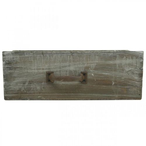 Floristik24 Caixa de plantas gaveta madeira chique gasto lavado branco 25x13x9cm