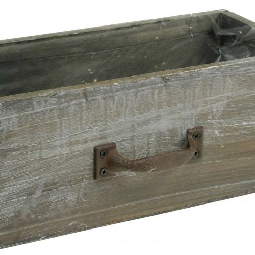 Floristik24 Caixa de plantas gaveta madeira chique gasto lavado branco 25x13x9cm