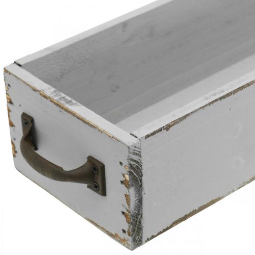 Floristik24 Bandeja decorativa gaveta para plantas de madeira Shabby Chic Grey 65×11×7cm