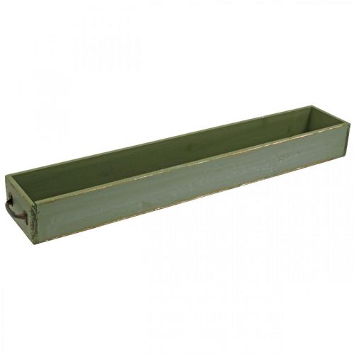 Floristik24 Bandeja de madeira estilo vintage gaveta Deco verde gasto 65 × 11 × 7 cm