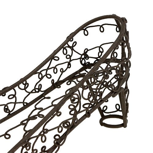 Floristik24 Sapata de arame 19cm x 7cm Alt 7,5cm marrom