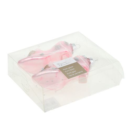 Floristik24 Bombas decorativas para a árvore de Natal rosa 10cm 2 unidades