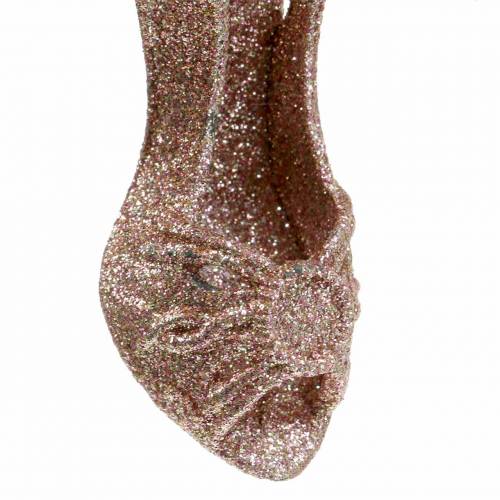 Floristik24 Decorações para árvores de Natal bombas rosa, glitter 12cm 12pcs