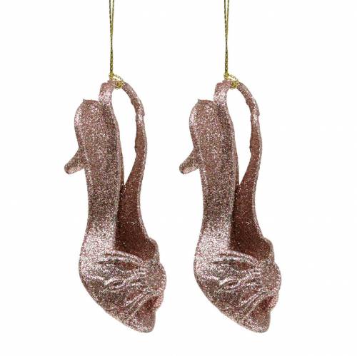 Decorações para árvores de Natal bombas rosa, glitter 12cm 12pcs