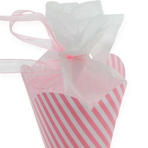 Floristik24 Cone pontiagudo, pequeno cone escolar em rosa 15,5 cm 12 unidades