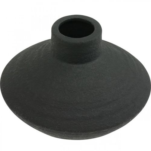 Floristik24 Vaso decorativo vaso de cerâmica preta plano bulboso H10cm