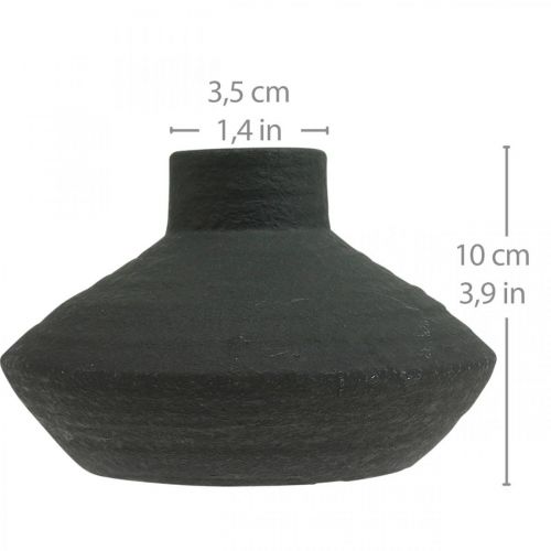 Floristik24 Vaso decorativo vaso de cerâmica preta plano bulboso H10cm