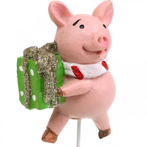 Itens Plugue de flores de porco da sorte de Natal Deco Pig 4 unidades