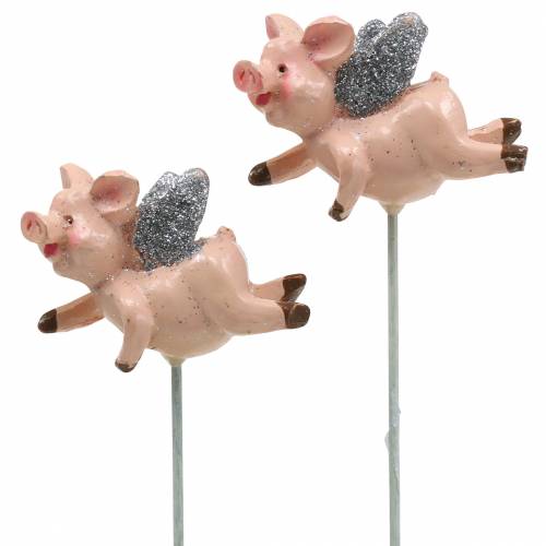 Floristik24 Amuleto da sorte de porco de plugue decorativo 6pcs