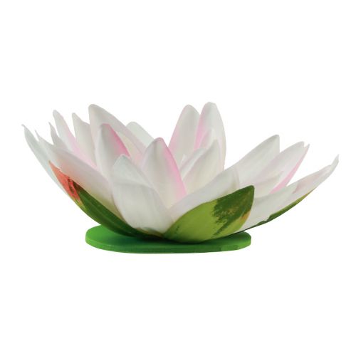 Itens Nenúfares flutuantes decoração de mesa artificial branca, rosa Ø15cm 2 unidades