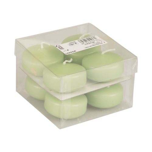 Floristik24 Velas flutuantes verdes Velas Wenzel verdes suaves 30×50mm 8 un