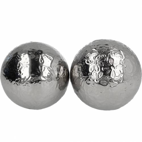 Floristik24 Bola flutuante flores metal prateado Ø5,5cm sortidas 6uds