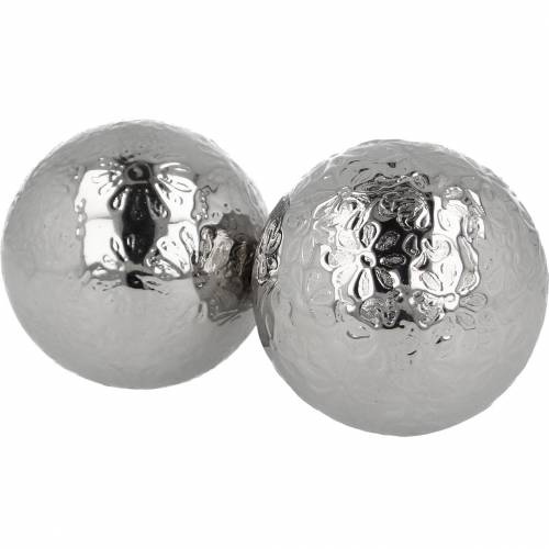 Floristik24 Bola flutuante flores metal prateado Ø5,5cm sortidas 6uds