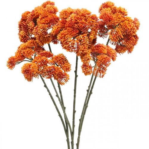 Floristik24 Sedum artificial sedum laranja decoração de outono 70 cm 3 unidades