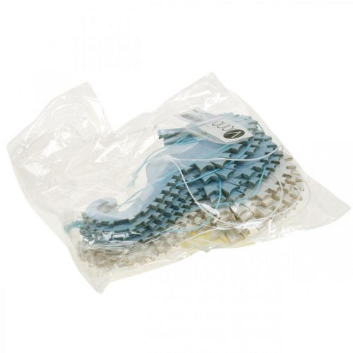 Floristik24 Cavalo marinho para pendurar cabide decoração marítima azul e branco 8 peças