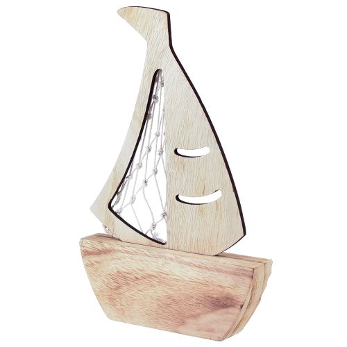 Itens Suporte para decoração de veleiro madeira natural azul claro 25,5×16,5cm 3 un