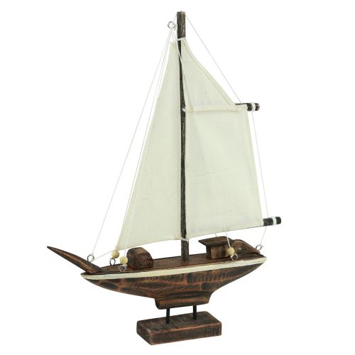 Itens Decoração de veleiro navio madeira de pinho marrom 22,5×4×29cm