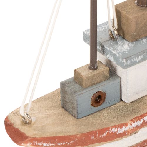 Modelo decorativo de barco de madeira para peitoril de janela, 20 cm | Floristik24.pt